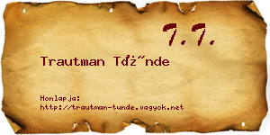 Trautman Tünde névjegykártya